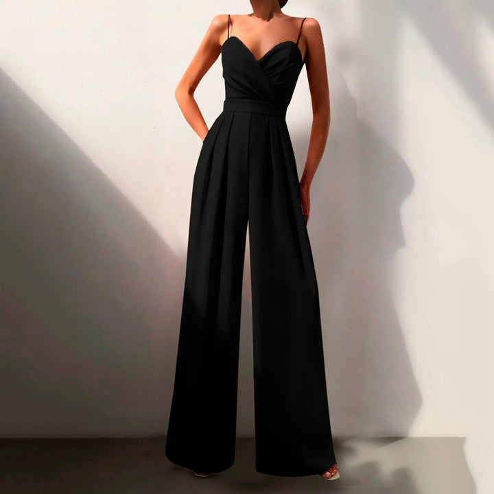 Duttini | Luxe Sweetheart Neck Wide Leg Jumpsuit with Graceful Drape