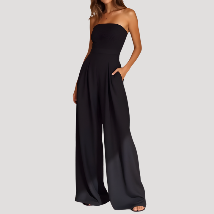 Duttini | Statement Strapless Wide Leg Jumpsuit for a Polished Look
