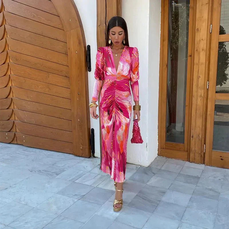 Duttini | Elegant Wedding Guest Wrap Maxi Dress Evening