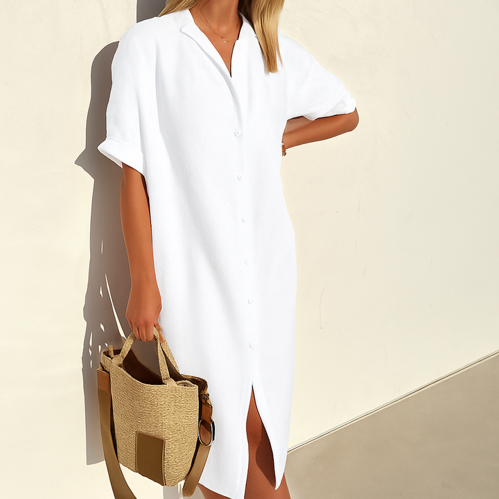 Duttini | Effortless Button Down Midi Shirt Dress Made to Turn Heads