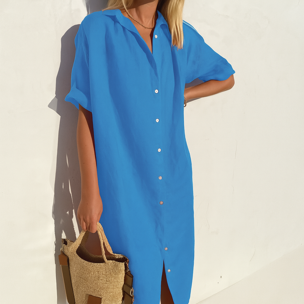 Duttini | Effortless Button Down Midi Shirt Dress Made to Turn Heads