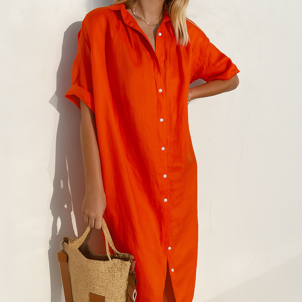 Duttini | Effortless Button Down Midi Shirt Dress Made to Turn Heads