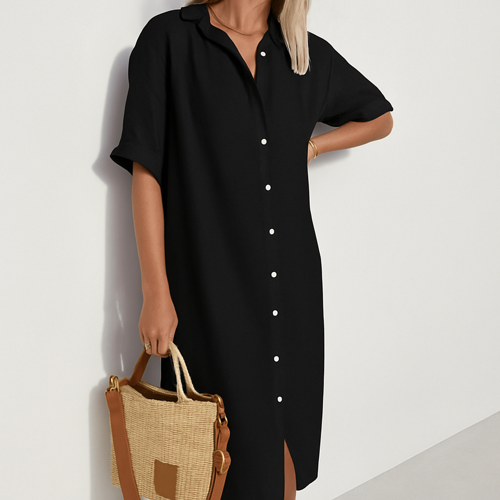 Duttini | Effortless Button Down Midi Shirt Dress Made to Turn Heads