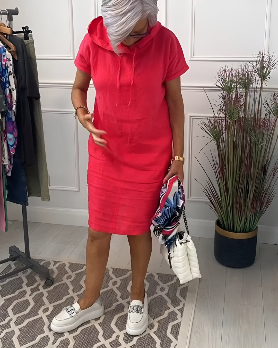 Duttini | Sculpted Relaxed Hoodie Dress for Effortless Elegance