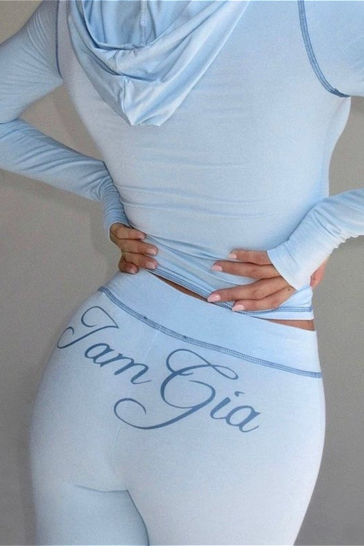 Duttini | Slim Letter Print Two-Piece Set