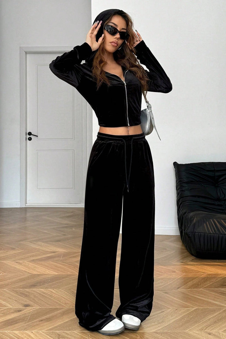 Duttini | Relaxed Solid Crop Two Piece Set