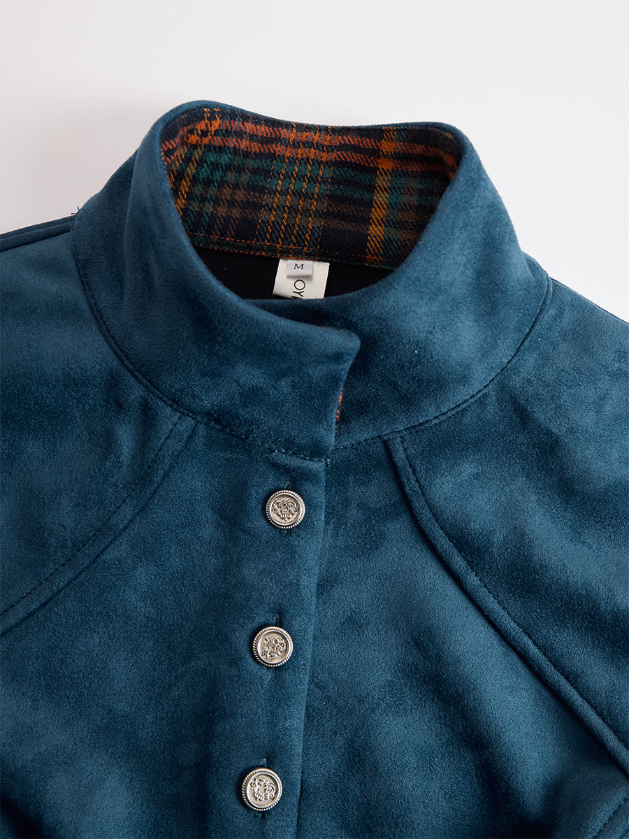 Duttini | Blue Faux Suede Casual Dress