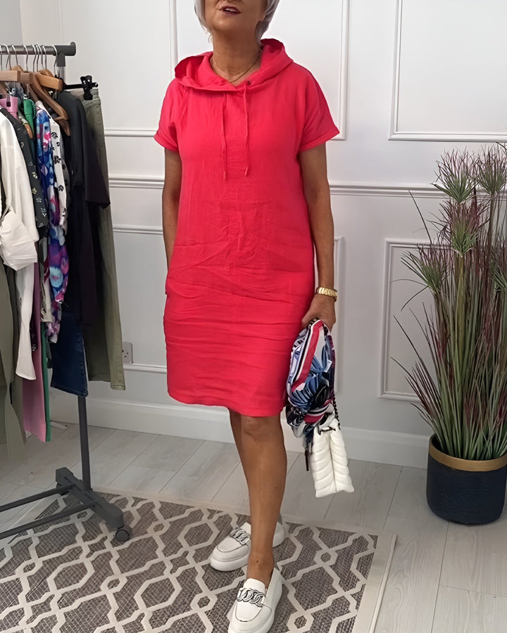 Duttini | Sculpted Relaxed Hoodie Dress for Effortless Elegance