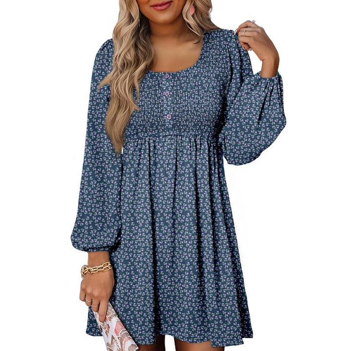 Duttini | Timeless Smocked Empire Waist Long Sleeve Mini Dress