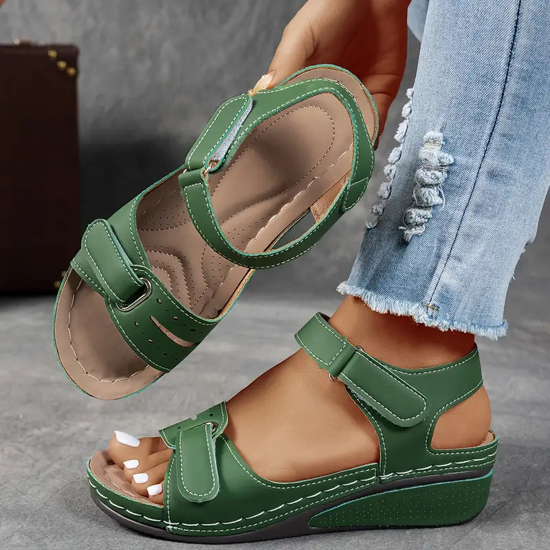 Duttini | Soft-Step Open Toe Ankle Strap With Platform Sole