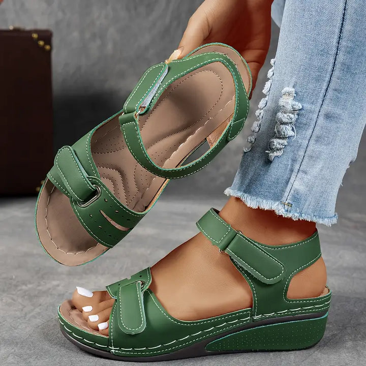 Duttini | Soft-Step Open Toe Ankle Strap With Platform Sole