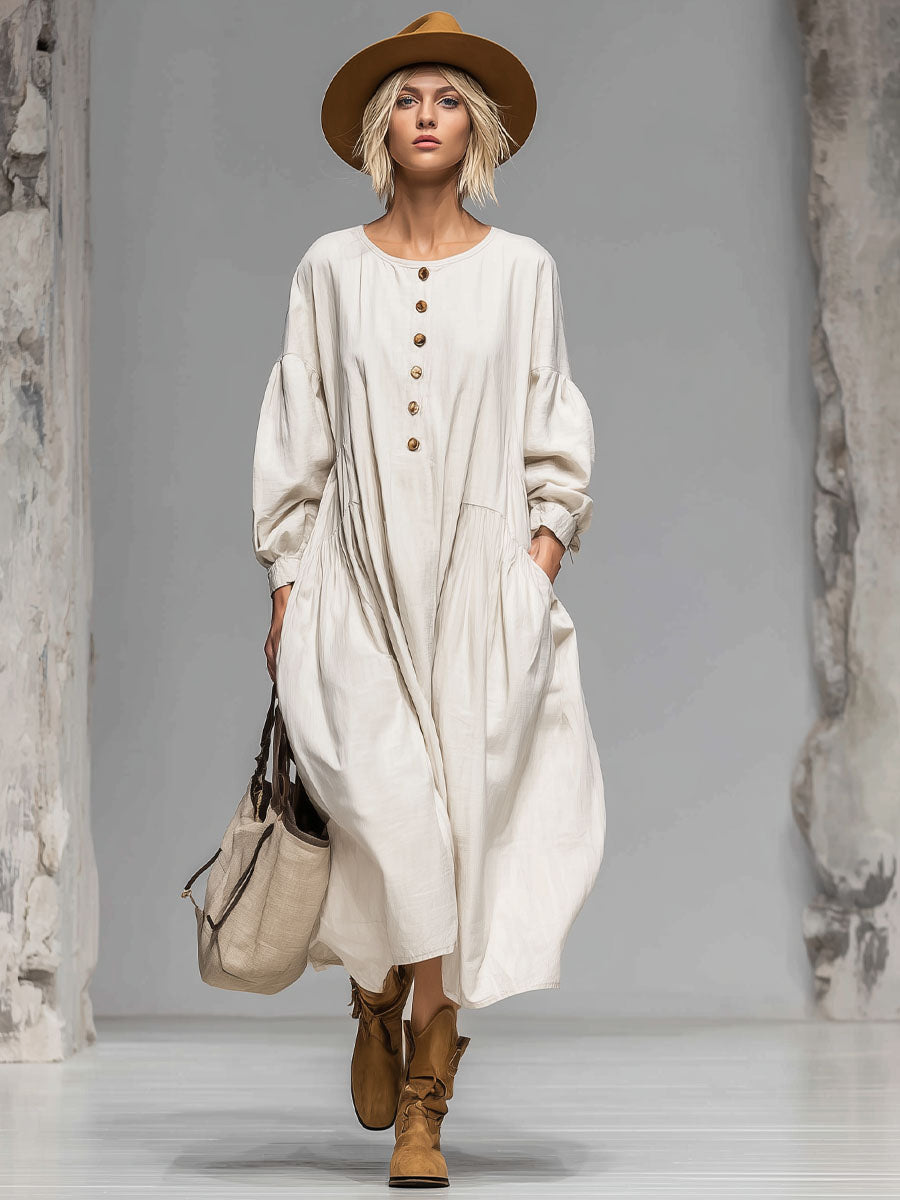 Duttini | Cotton Button-Front Dress