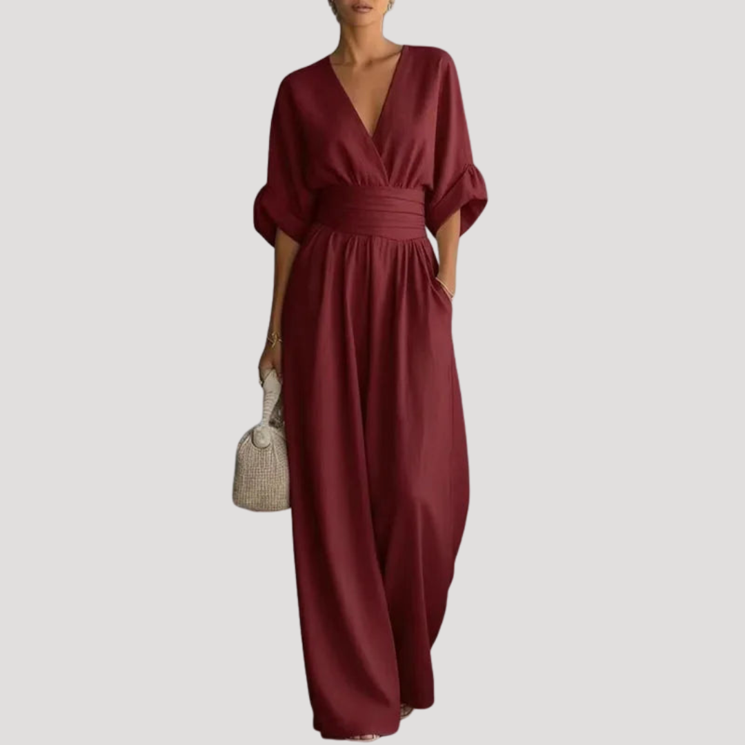Duttini | Effortless Wide Leg V-Neck Jumpsuit Made to Turn Heads