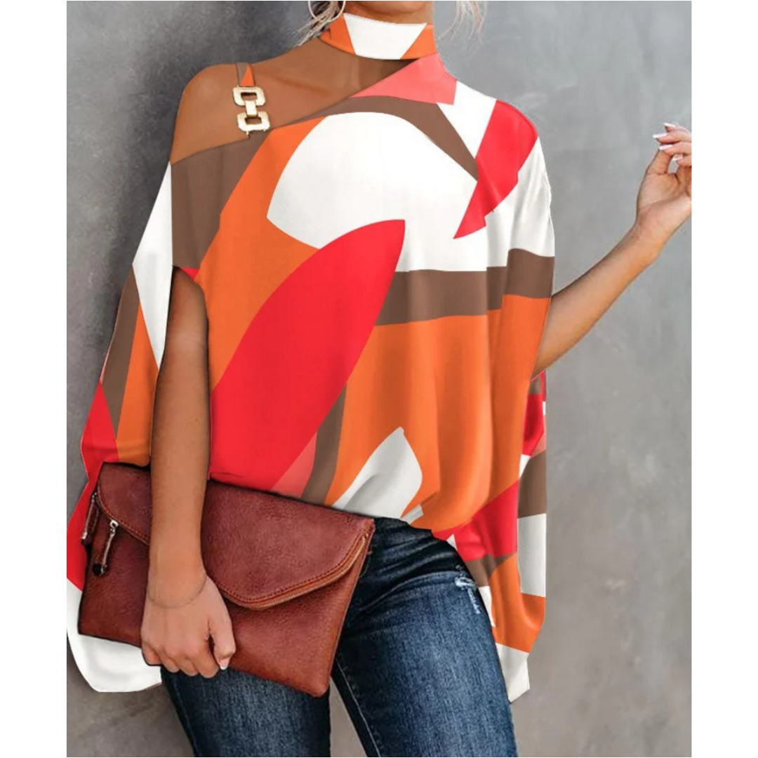 Duttini | Graceful Off Shoulder Striped Tunic in a Flattering Cut