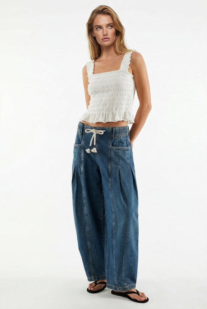 Duttini | Drawstring Denim Pants for Women