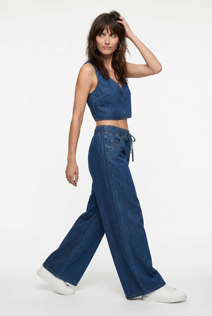 Duttini | Wide-Leg Jean for Women in Denim Blue