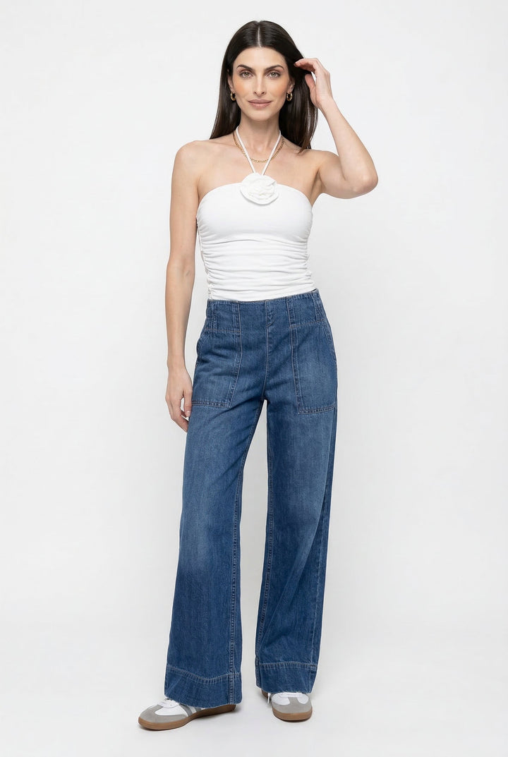 Duttini | Wide-Leg Denim Jeans for Women in Blue