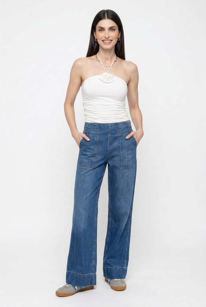 Duttini | Wide-Leg Denim Jeans for Women in Blue
