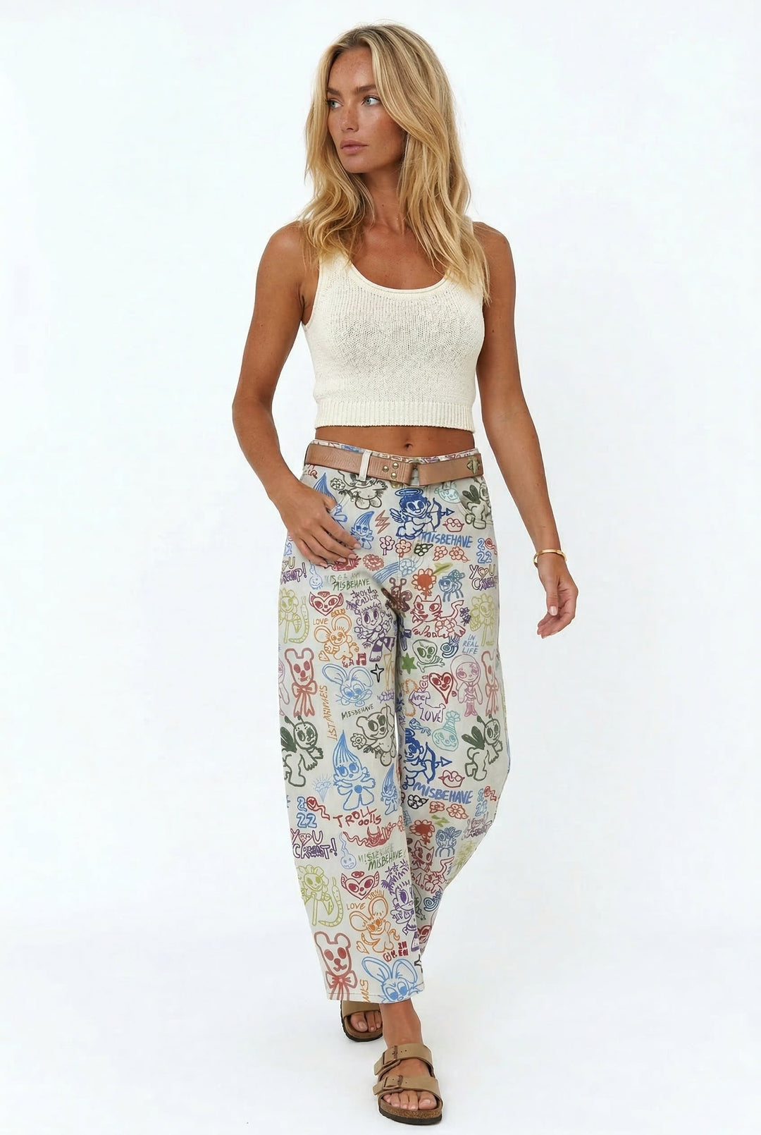 Duttini | Cotton Tapestry Jean for Women in Blue