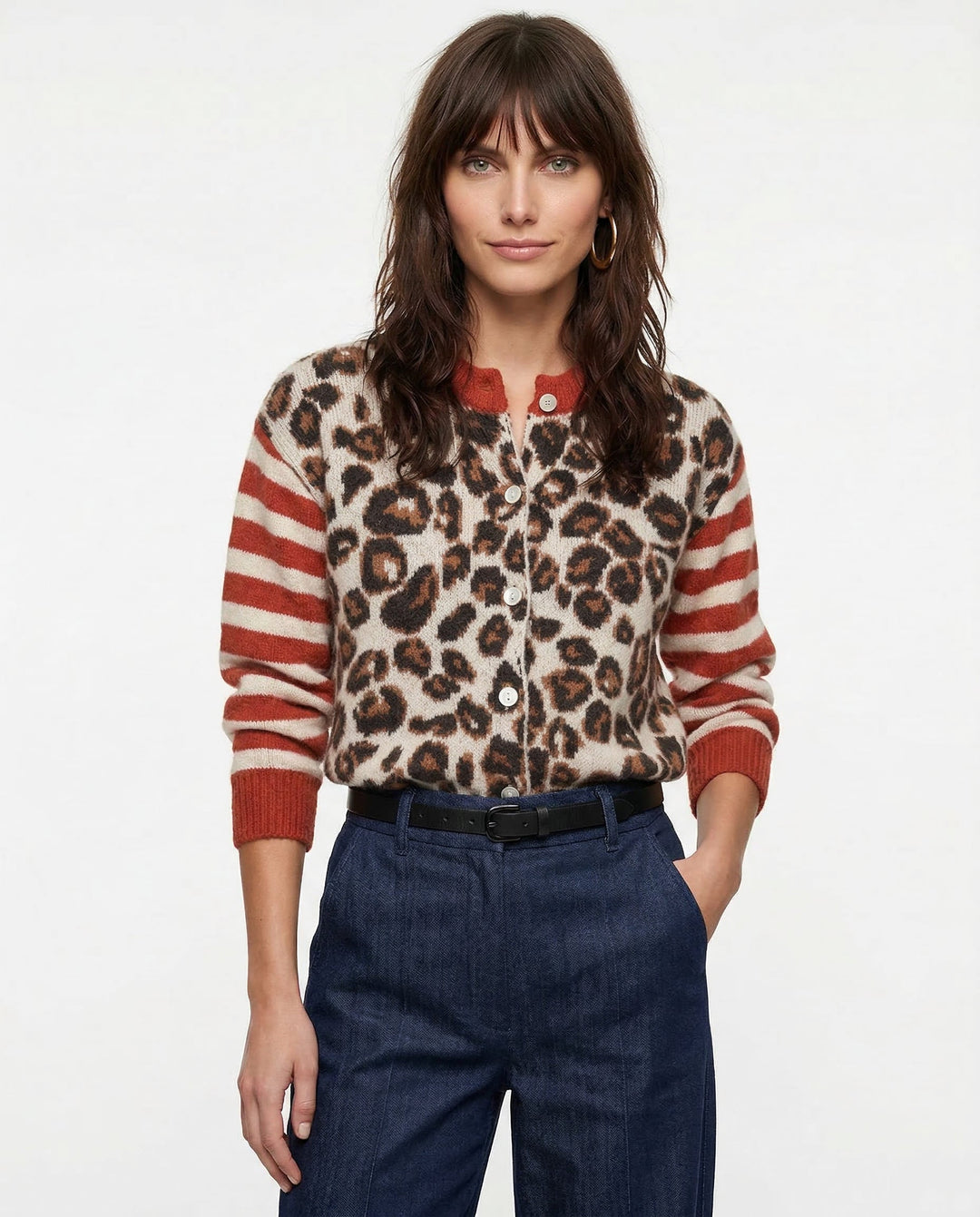 Duttini | Leopard Striped Top for Women