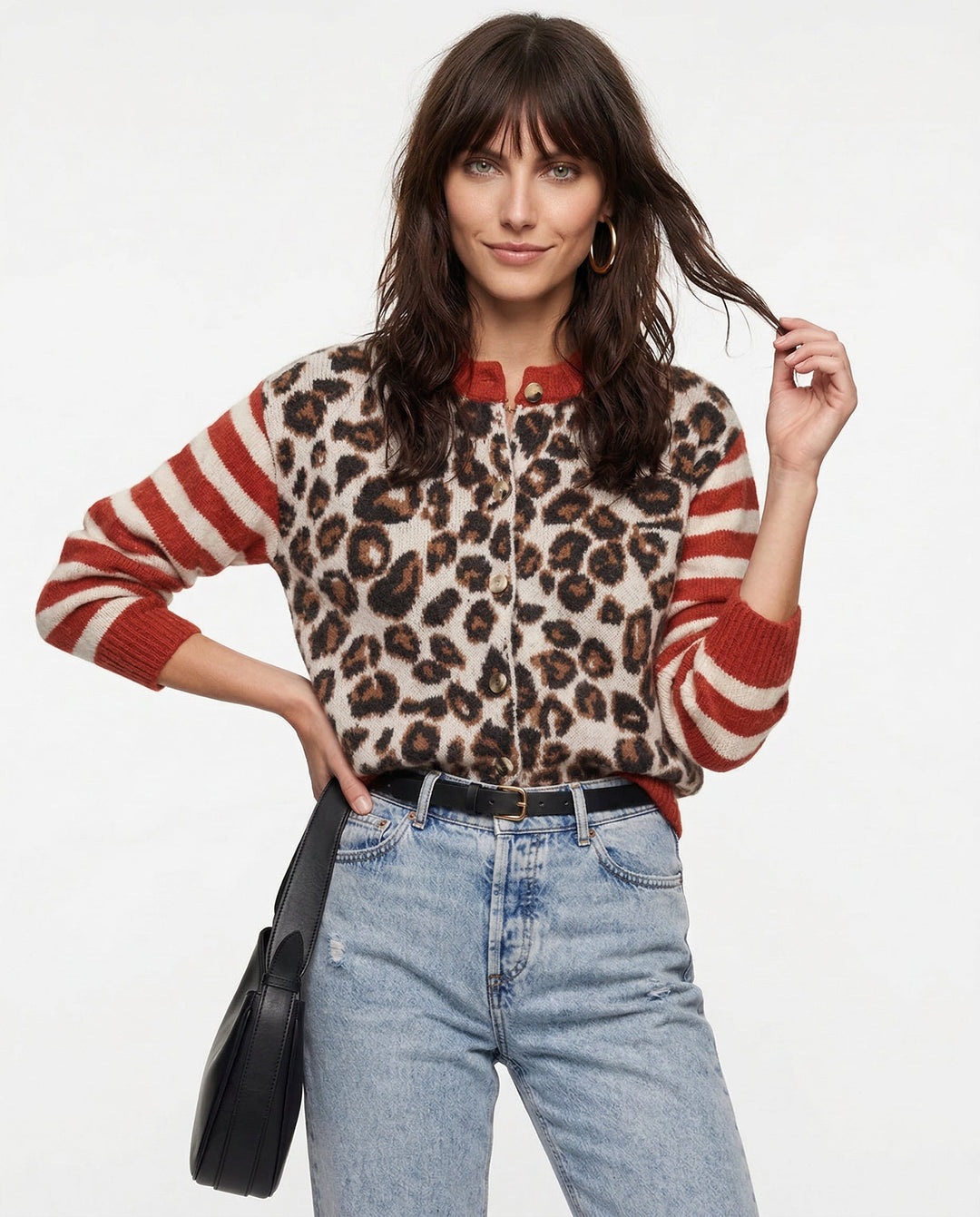 Duttini | Leopard Striped Top for Women