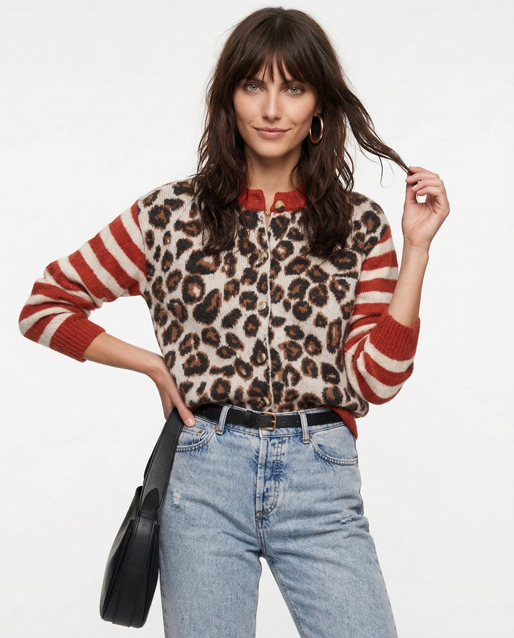 Duttini | Leopard Striped Top for Women