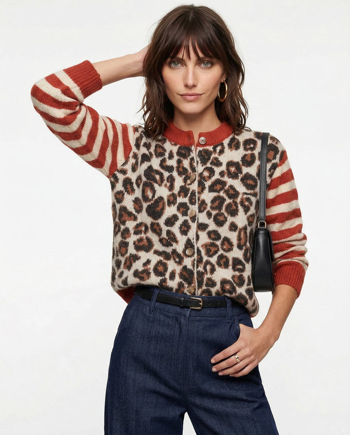 Duttini | Leopard Striped Top for Women