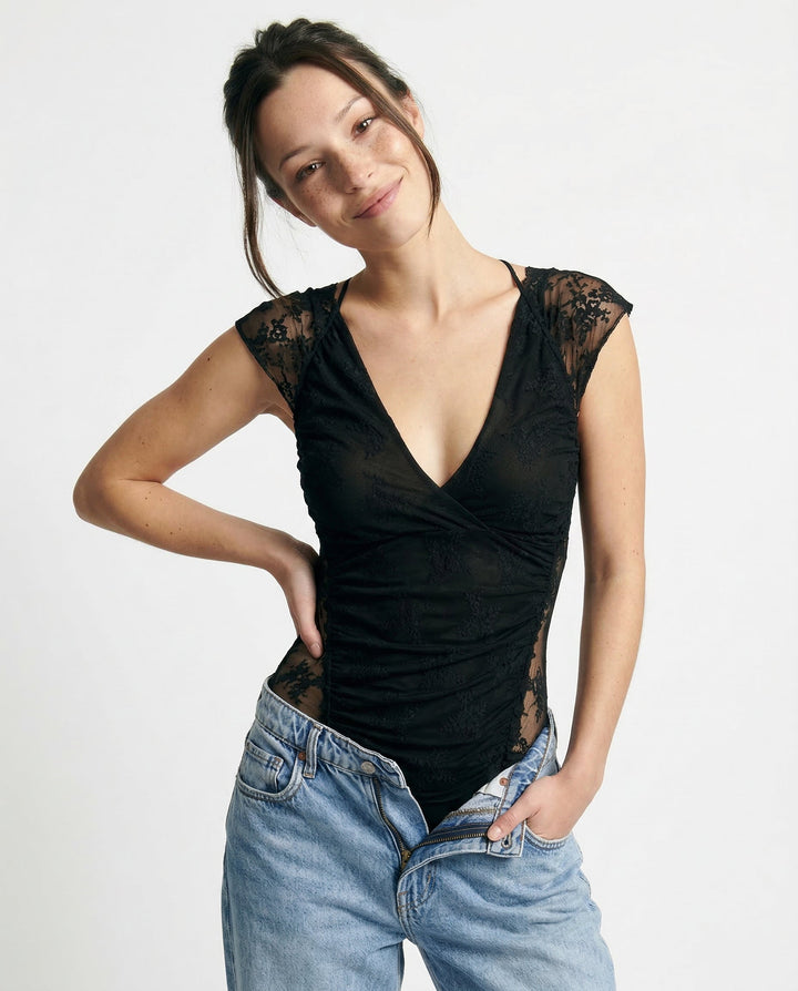 Duttini | Mesh Top for Women in Green