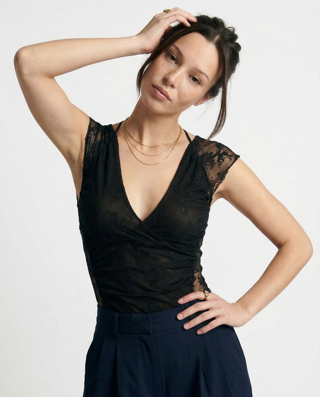Duttini | Mesh Top for Women in Green
