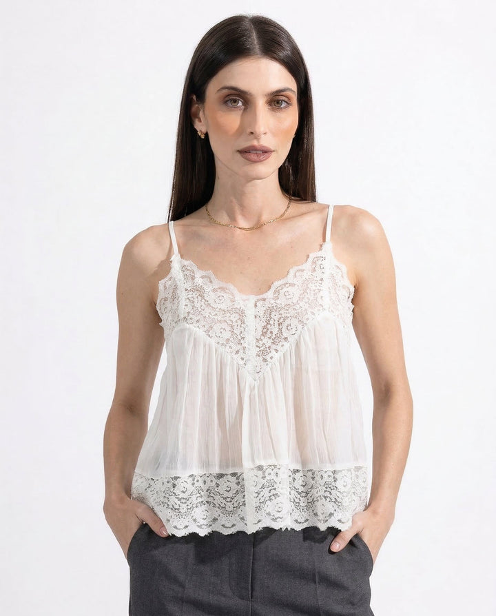Duttini | Lace Cami for Women in White