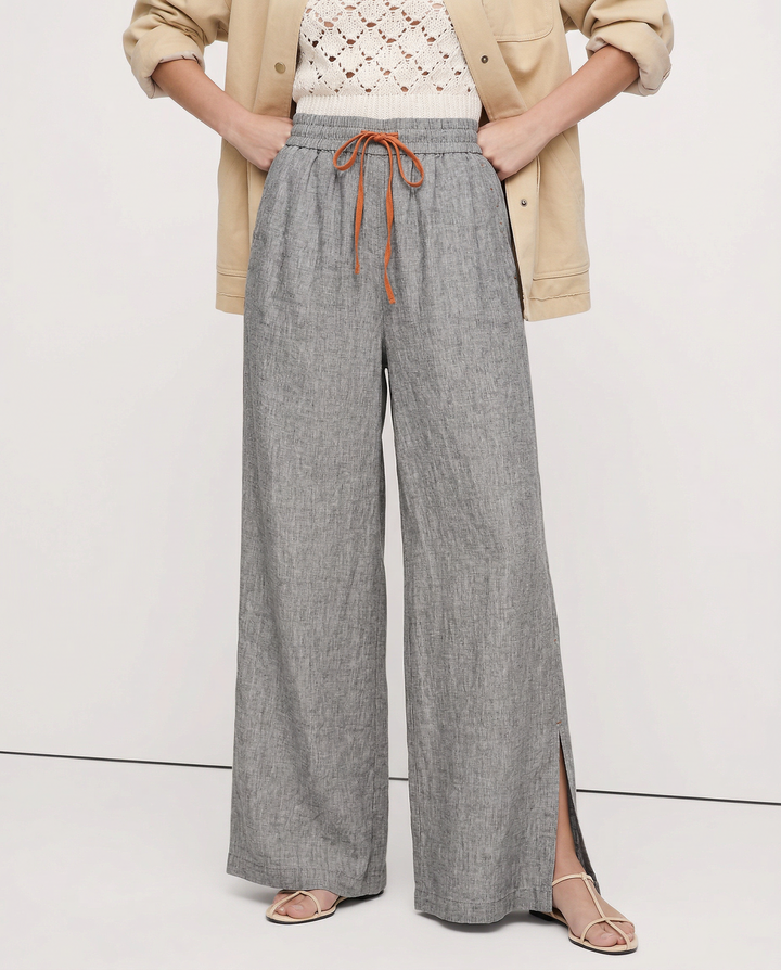 Duttini | Wide Leg Drawstring Pant for Women in Soft Fabric