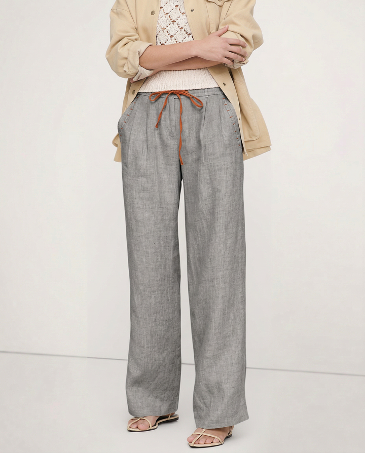 Duttini | Wide Leg Drawstring Pant for Women in Soft Fabric