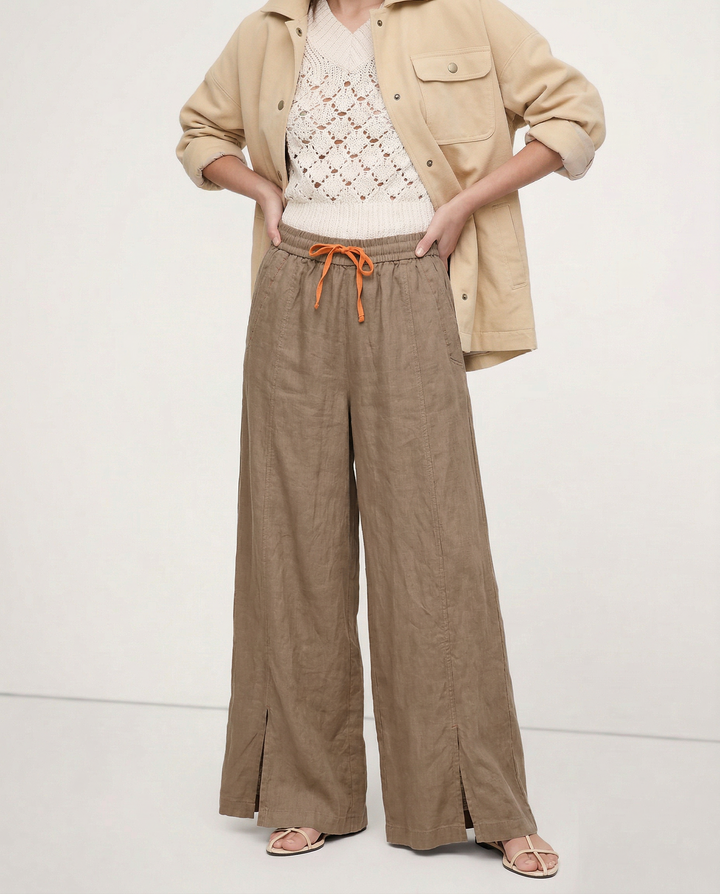 Duttini | Wide Leg Drawstring Pant for Women in Soft Fabric