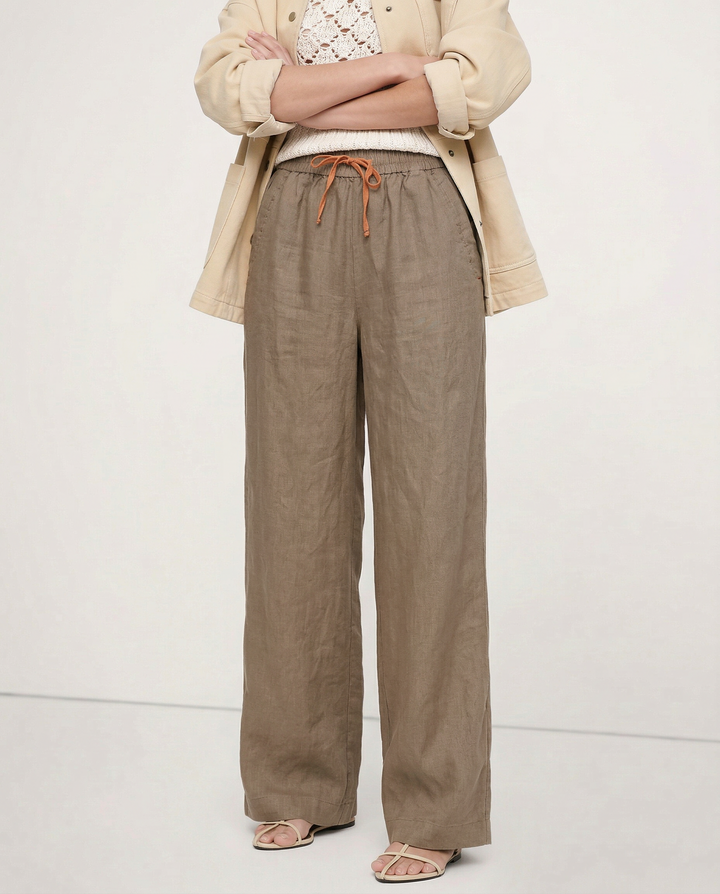 Duttini | Wide Leg Drawstring Pant for Women in Soft Fabric