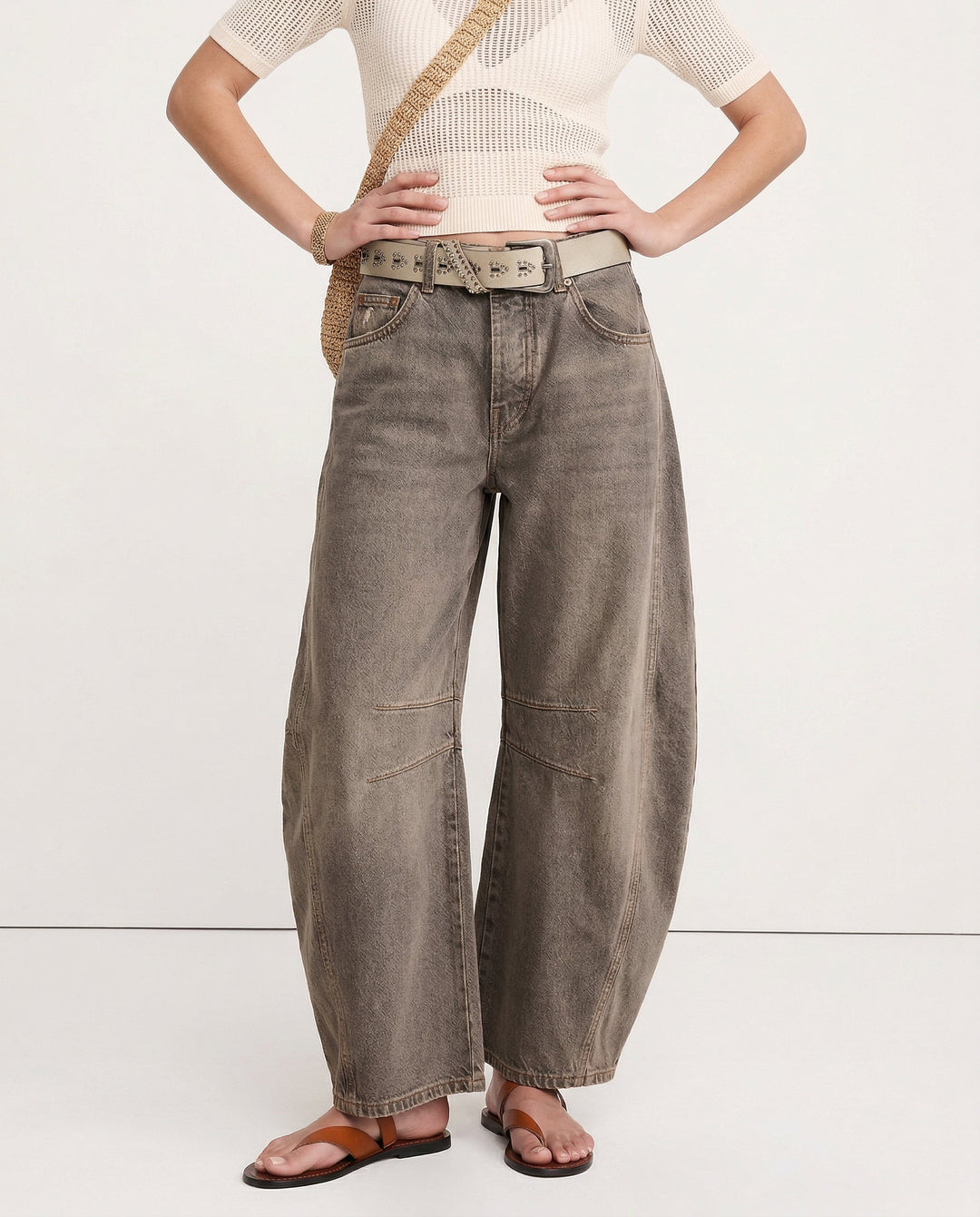 Duttini | Barrel-Leg Denim Jeans for Women