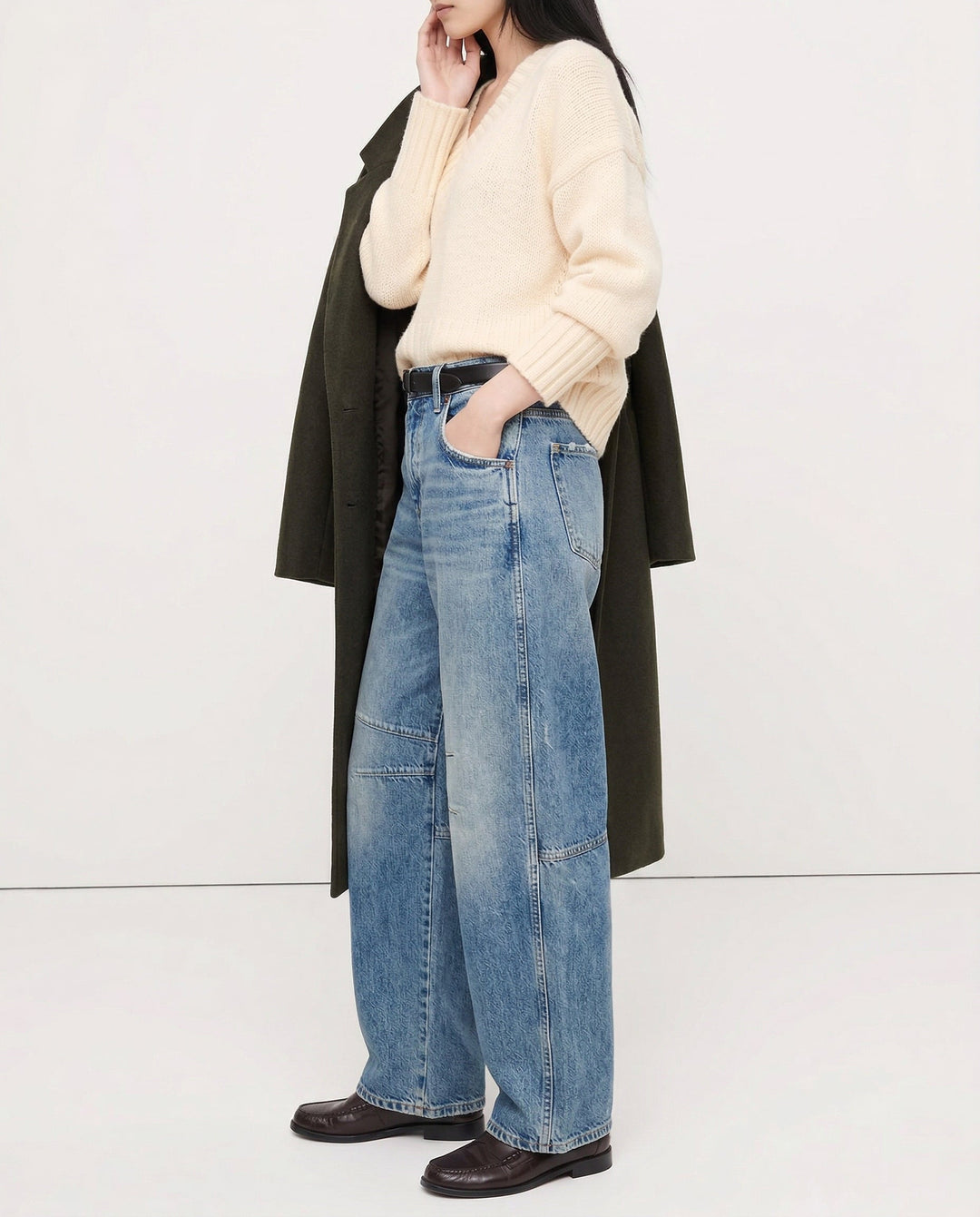 Duttini | Barrel-Leg Denim Jeans for Women