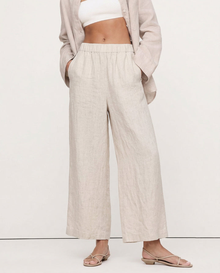 Duttini | Wide Leg Linen Pant for Women in Natural