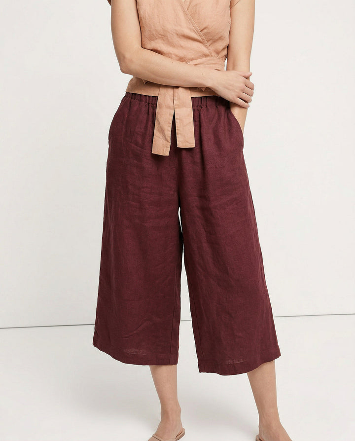 Duttini | Wide Leg Linen Pant for Women in Natural