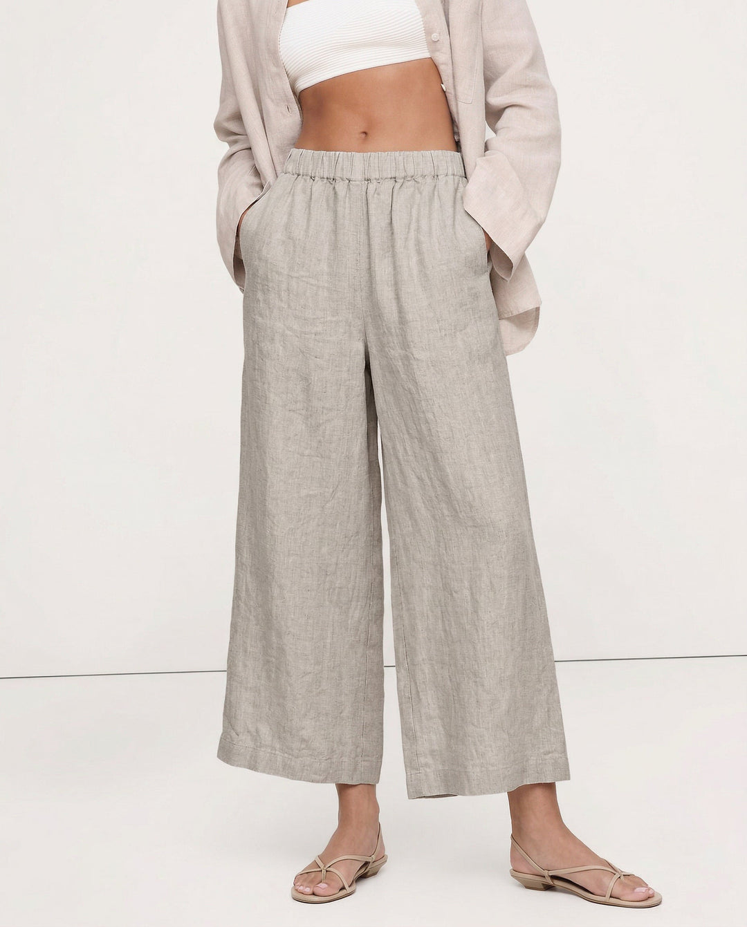 Duttini | Wide Leg Linen Pant for Women in Natural
