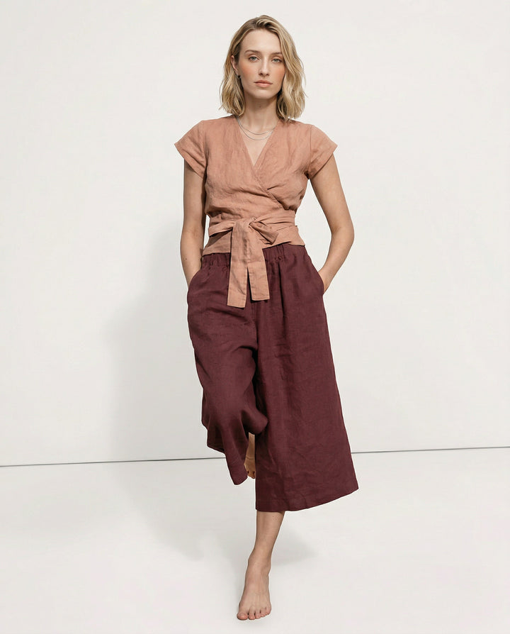 Duttini | Wide Leg Linen Pant for Women in Natural