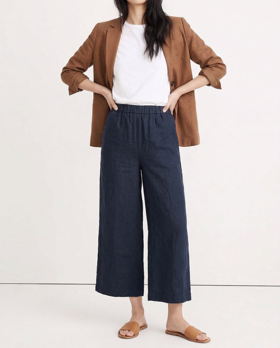 Duttini | Wide Leg Linen Pant for Women in Natural