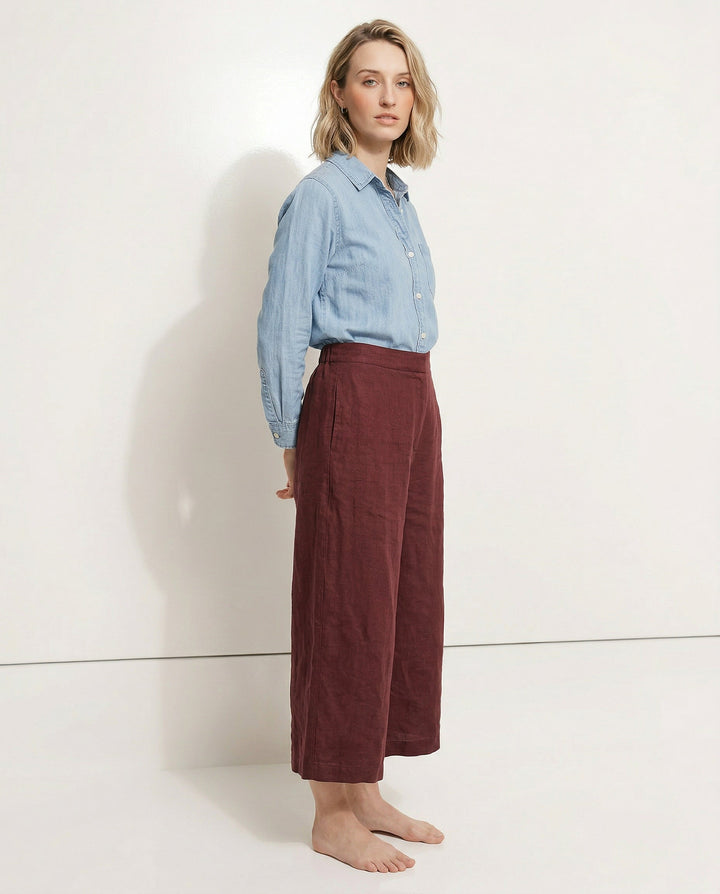 Duttini | Wide Leg Linen Pant for Women in Natural
