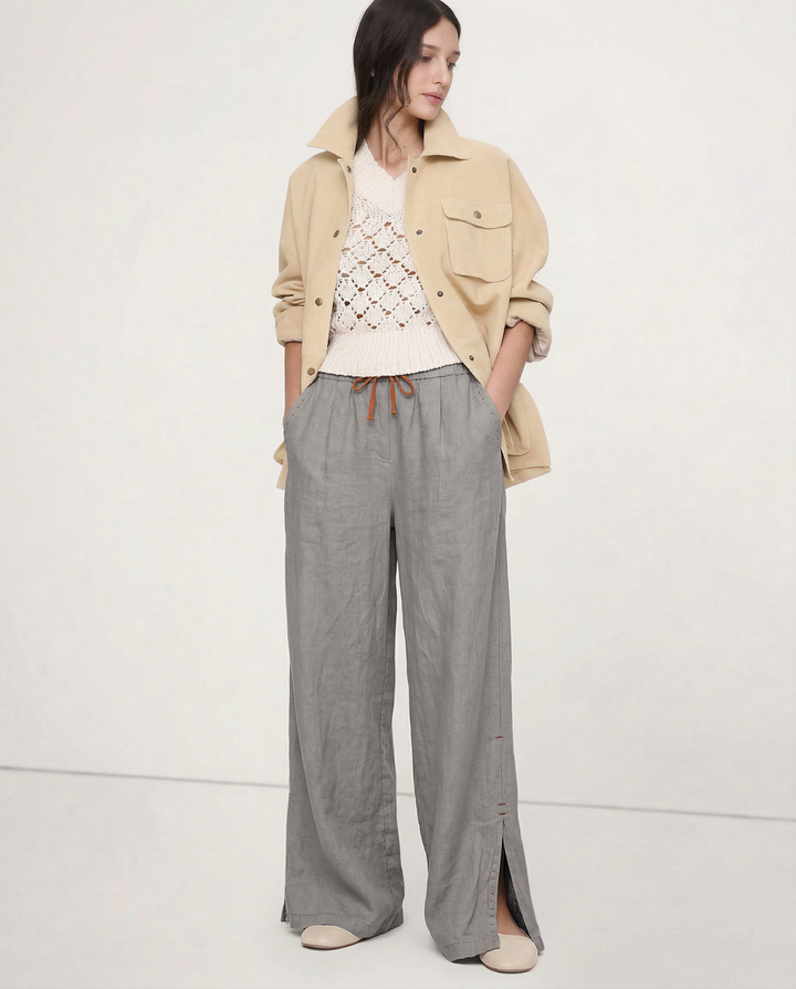 Duttini | Wide Leg Drawstring Pant for Women in Soft Fabric