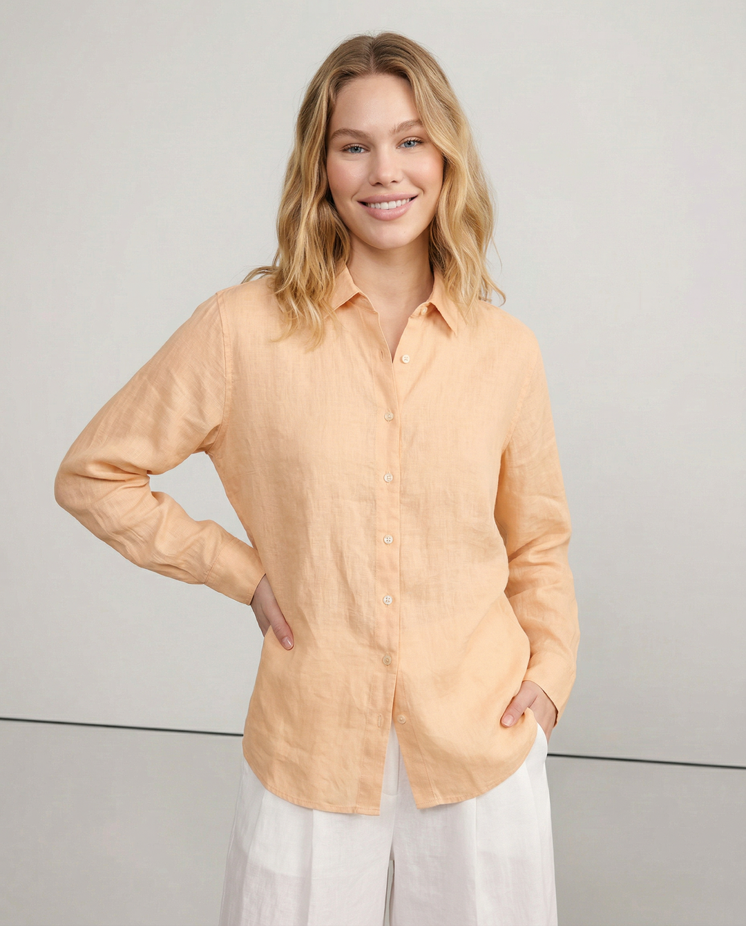 Duttini | Linen V-Neck Shirt for Women