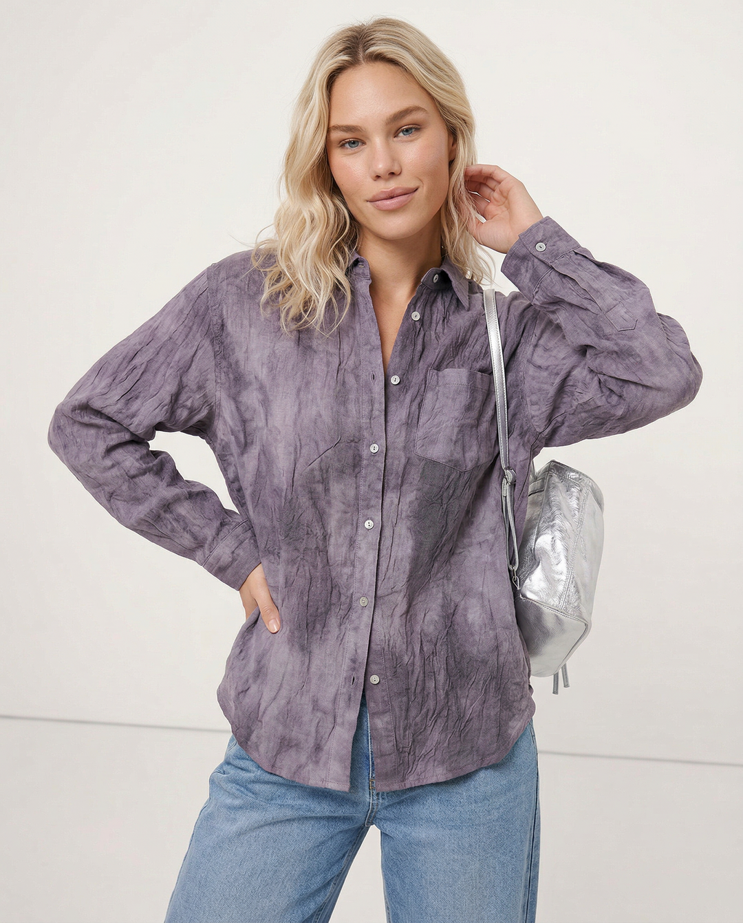 Duttini | Pleated Linen Button Shirt