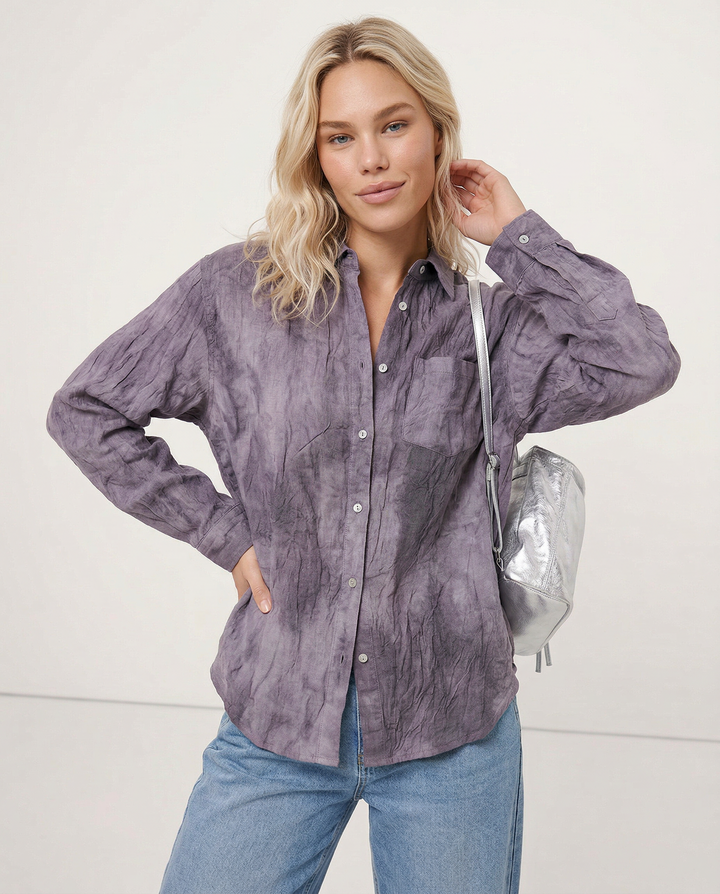 Duttini | Pleated Linen Button Shirt