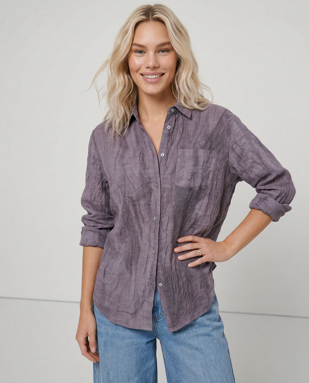 Duttini | Pleated Linen Button Shirt
