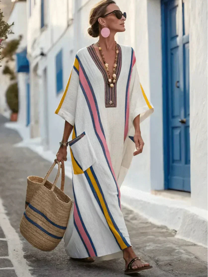 Duttini | Chic V Neck Pocket Maxi Dress Made to Turn Heads