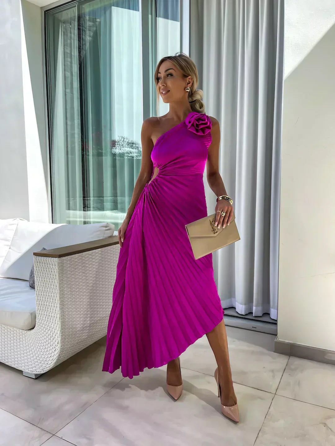 Duttini | Graceful Wedding Guest Floral Dress For Garden Wedding