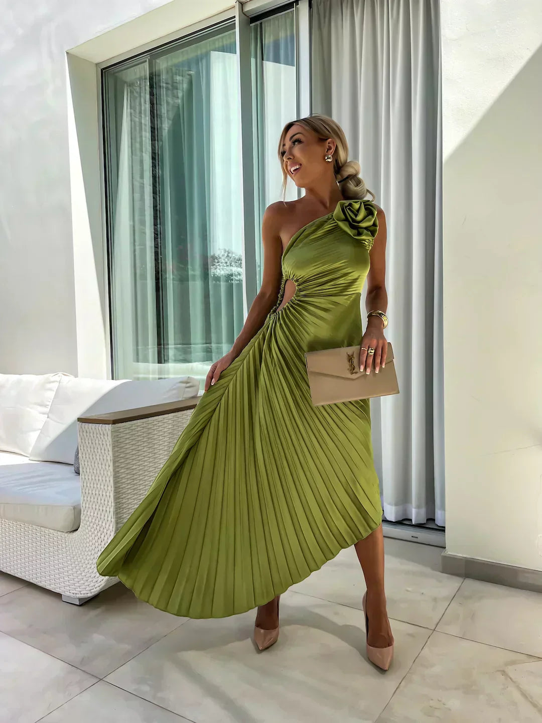 Duttini | Graceful Wedding Guest Floral Dress For Garden Wedding